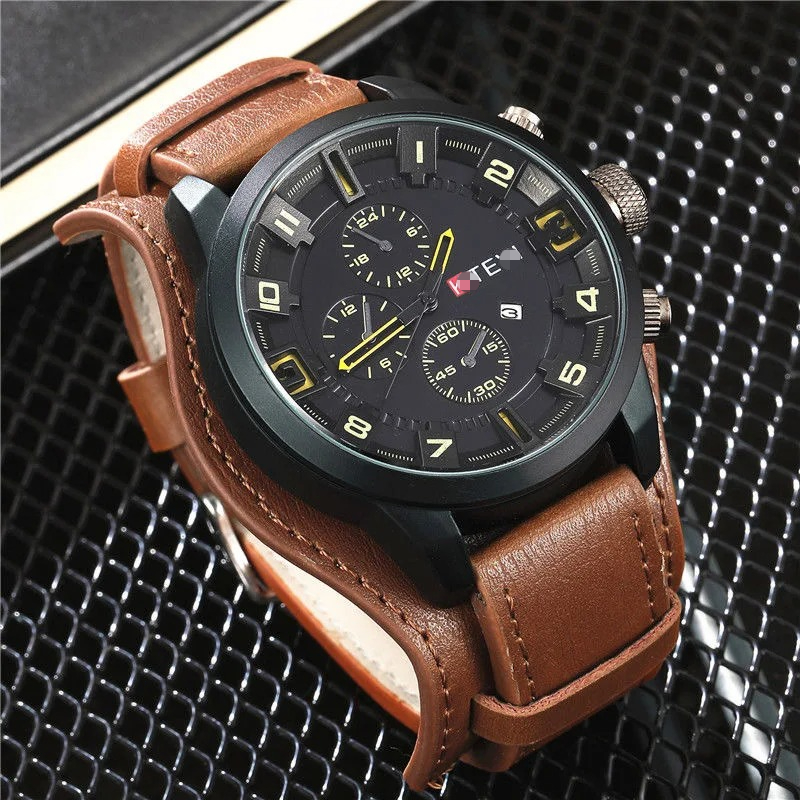 Retro Luxury Men Quartz Watch  - Leather Watch Band Men recension och pris