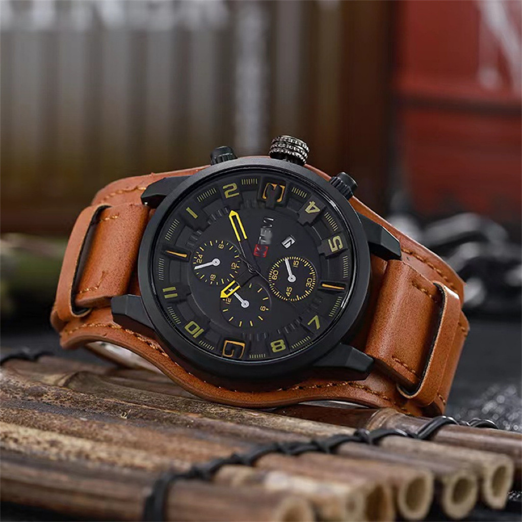 Retro Luxury Men Quartz Watch  - Leather Watch Band Men recension och pris