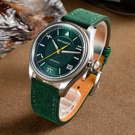 San Martin Men Automatic Watch - Leather Strap Quick Release recension och pris