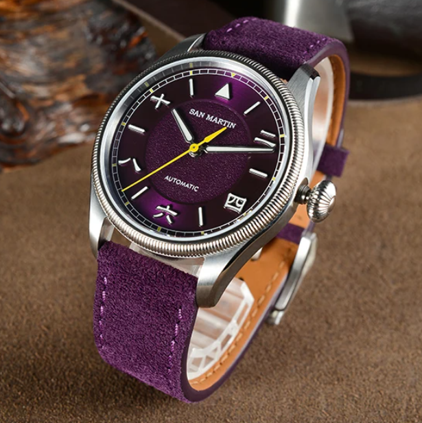 San Martin Men Automatic Watch - Leather Strap Quick Release recension och pris