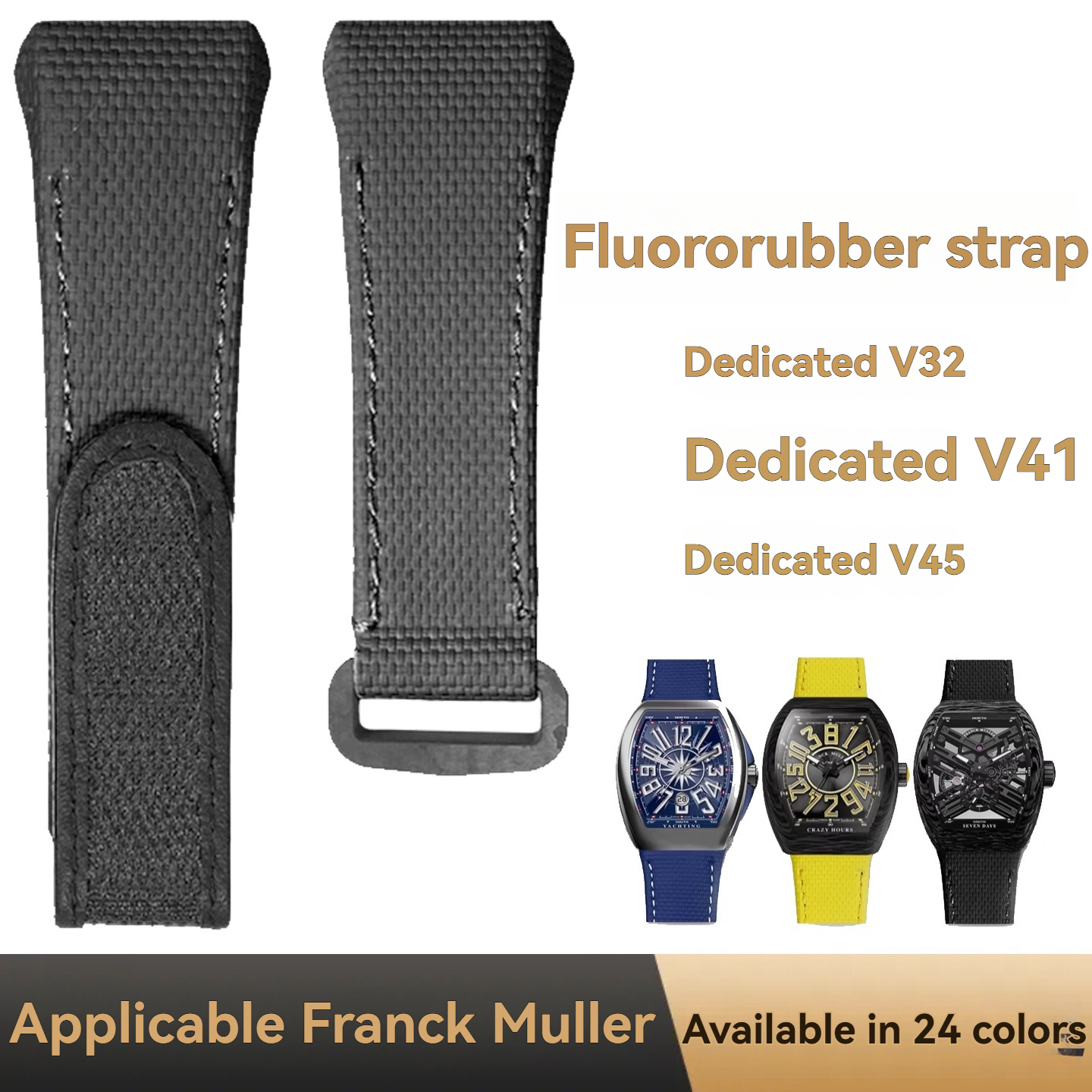 For Franck Muller V45 Fluororu - Leather Watch Band Men recension och pris