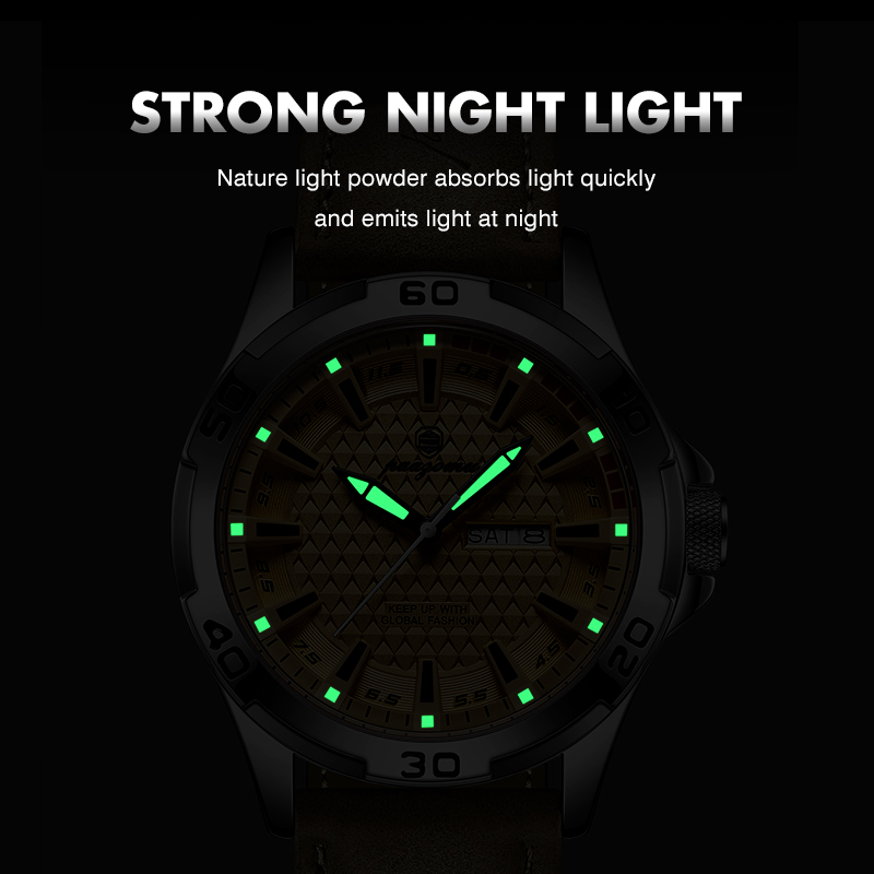 PAAZOMU Brand Men Fashion Quar - Leather Watch Band Men recension och pris