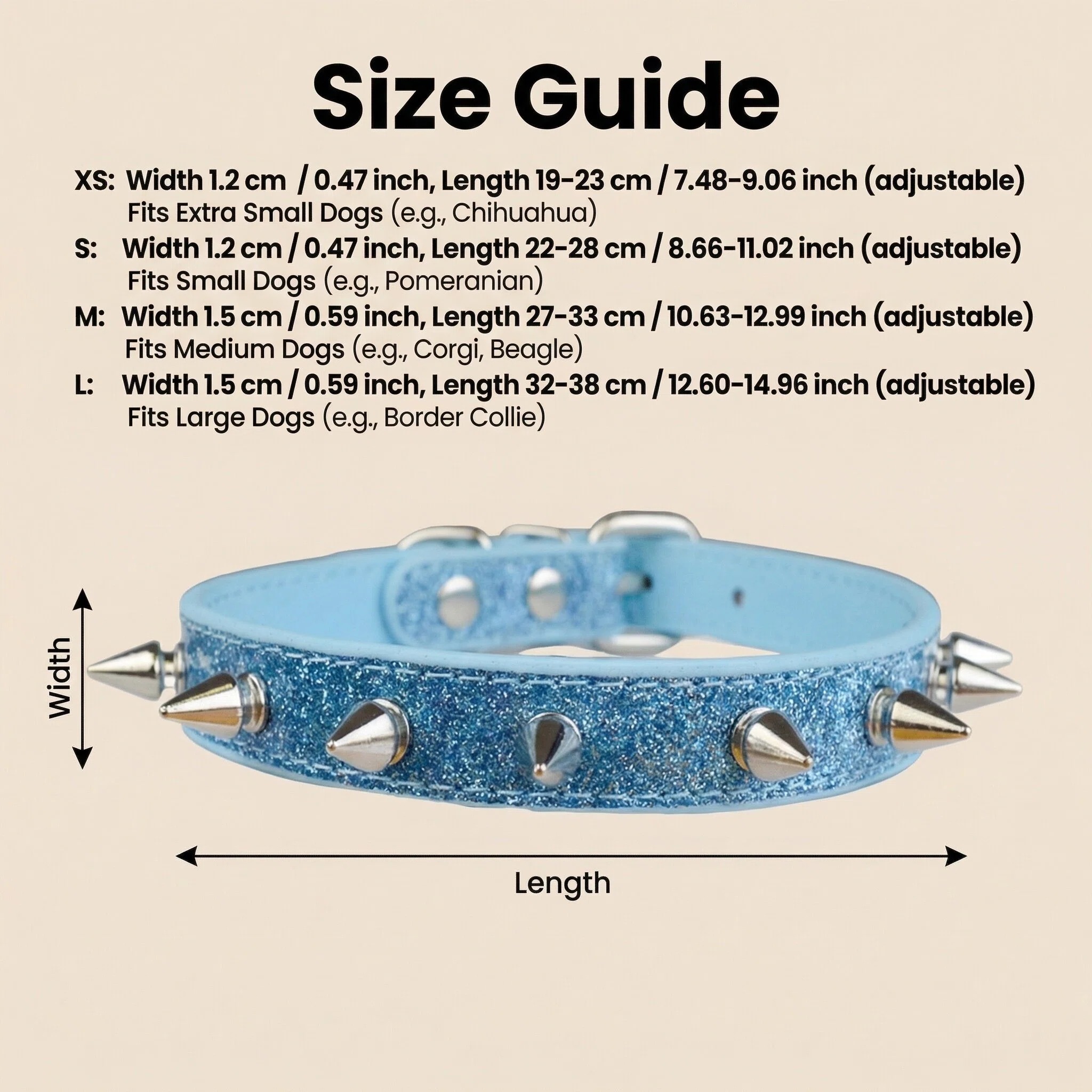 Punk Style Rivet Pet Collar Le - Leather Strap Quick Release recension och pris