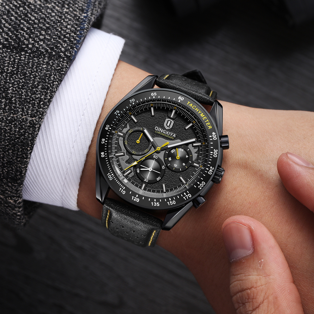QINGXIYA Luxury Men's Watches  - Leather Watch Band Men recension och pris