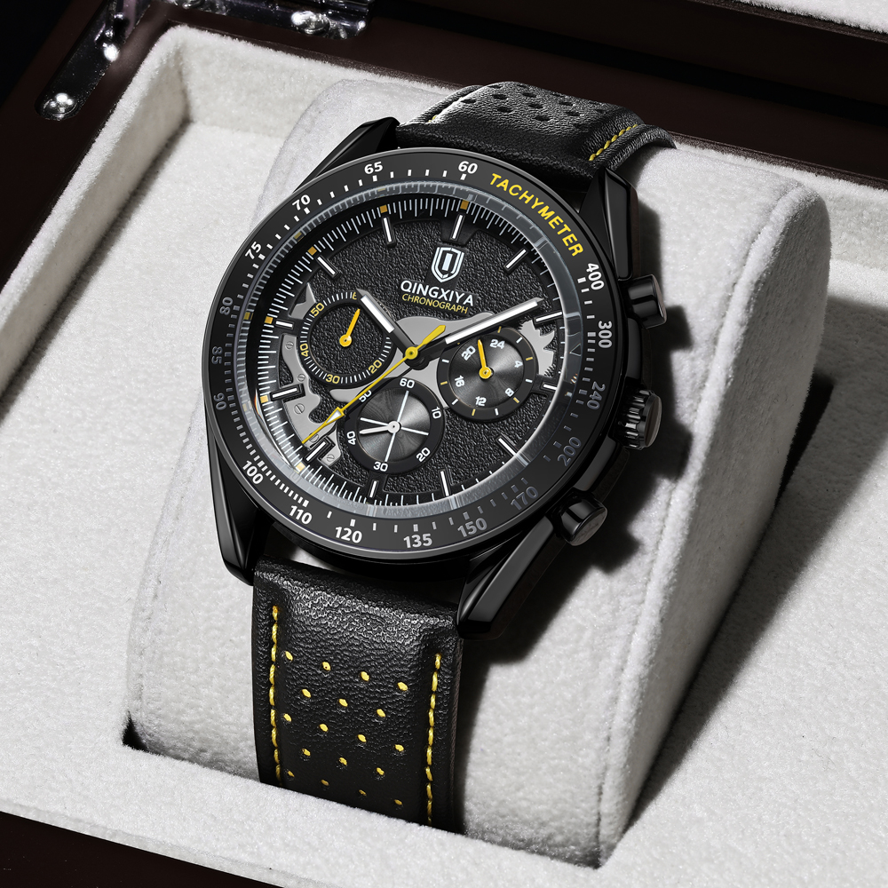 QINGXIYA Luxury Men's Watches  - Leather Watch Band Men recension och pris