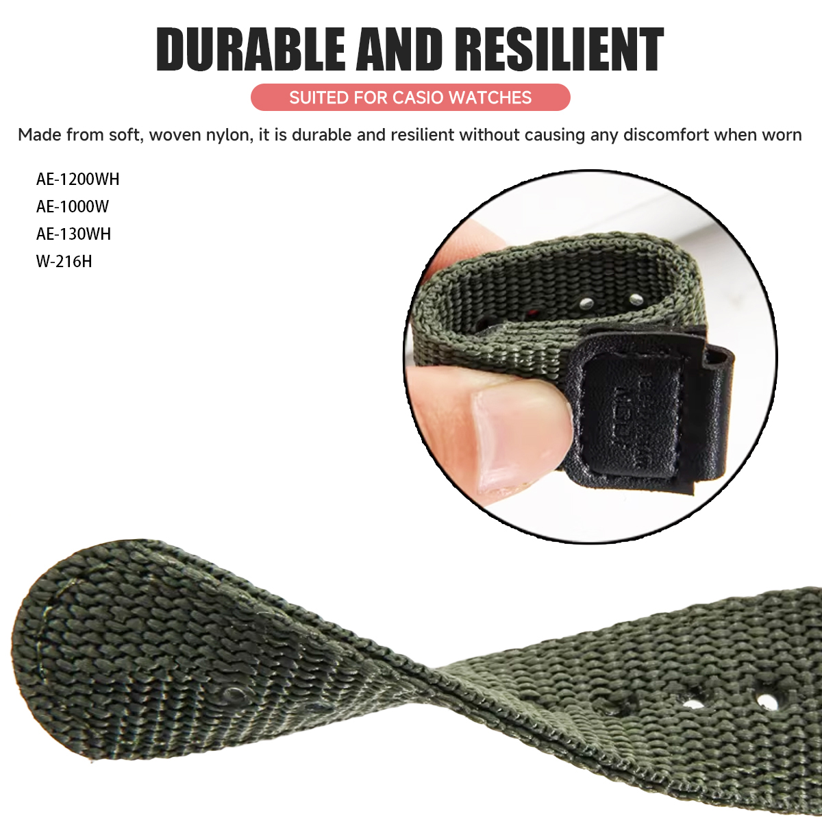 18mm Nylon Strap for Casio AE1 - Canvas Strap Watch recension och pris