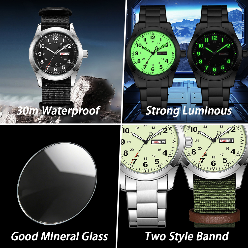 2026 Men's 42mm Watch Glow in  - Canvas Strap Watch recension och pris