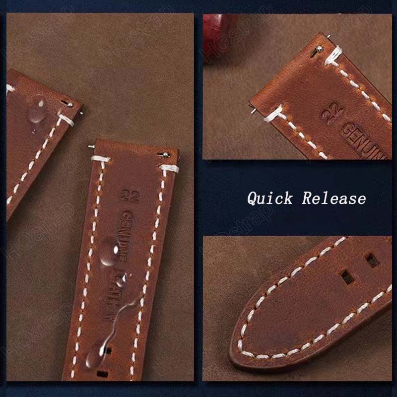 Retro Leather Watch Strap 18mm - Leather Strap Quick Release recension och pris